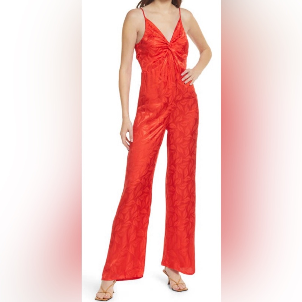 NSR Molli Jacquard Red Sleveless Jumpsuit Size XS (2-4) NWT